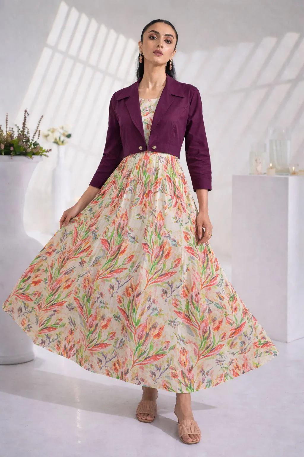 Premium Floral Maxi Suit